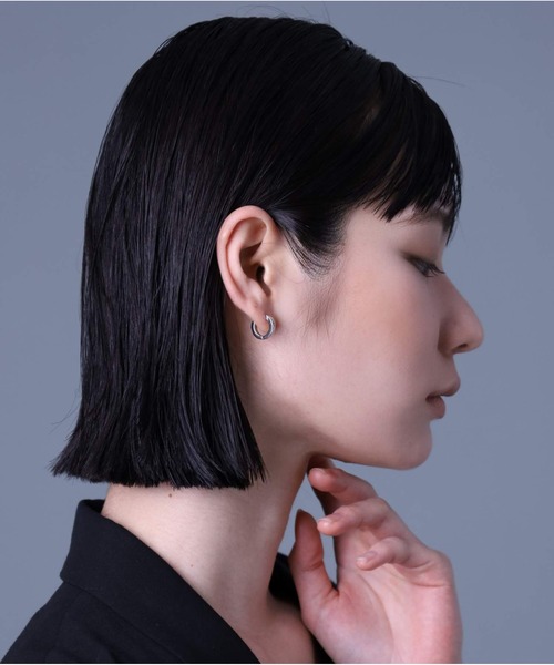 【限定展開】LH-1 カッティングフープピアス/ダイヤモンド/サージカルステンレス316L（金属アレルギー対応）（ピアス（片耳用））｜LION HEART（ライオンハート）