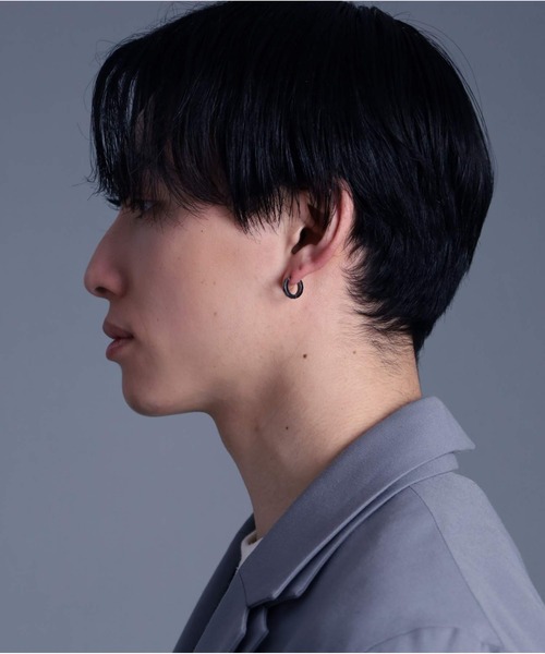 【限定展開】LH-1 カッティングフープピアス/ダイヤモンド/サージカルステンレス316L（金属アレルギー対応）（ピアス（片耳用））｜LION HEART（ライオンハート）