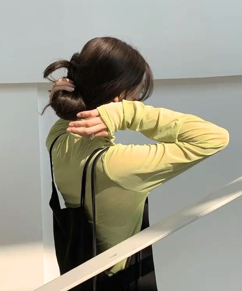 sevens（セブンズ）の「【sevens】ハイネックレイヤードトップス（Tシャツ/カットソー・レディース・サックスブルー/イエロー/グリーン/ピンク/ホワイト/ブラック/ブルー/オレンジ・FREE）」の12枚目の写真