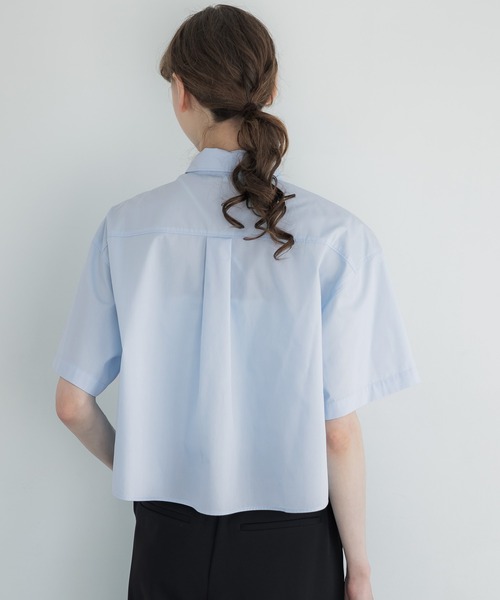 coca(coca)(コカ)の「【WEB限定セール】クロップド半袖シャツ(シャツ/ブラウス・レディース・ライトブルー/ホワイト・M/L)」の12枚目の写真