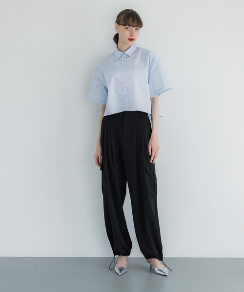 coca(coca)(コカ)の「【WEB限定セール】クロップド半袖シャツ(シャツ/ブラウス・レディース・ライトブルー/ホワイト・M/L)」の8枚目の写真