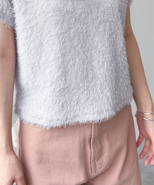 EPIMI E'PIMMY(エピミエピミー)の「シアーシャギーTシャツ(Tシャツ/カットソー・レディース・グレー/アイボリー・MEDIUM)」の6枚目の写真