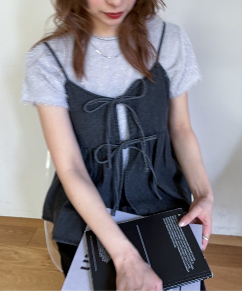 EPIMI E'PIMMY(エピミエピミー)の「シアーシャギーTシャツ(Tシャツ/カットソー・レディース・グレー/アイボリー・MEDIUM)」の21枚目の写真