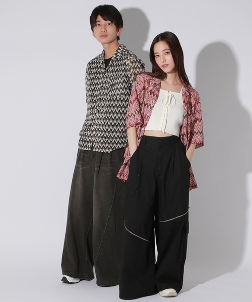 【セール】【UNISEX】エスニックレースロゴシャツ（シャツ/ブラウス）｜Anui（アニュイ）