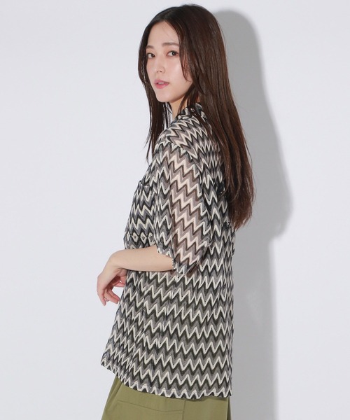 【セール】【UNISEX】エスニックレースロゴシャツ（シャツ/ブラウス）｜Anui（アニュイ）