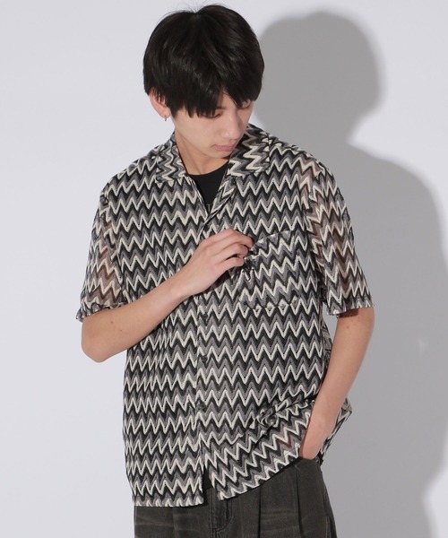 【セール】【UNISEX】エスニックレースロゴシャツ（シャツ/ブラウス）｜Anui（アニュイ）