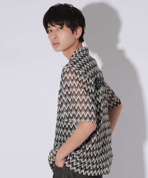 【セール】【UNISEX】エスニックレースロゴシャツ（シャツ/ブラウス）｜Anui（アニュイ）