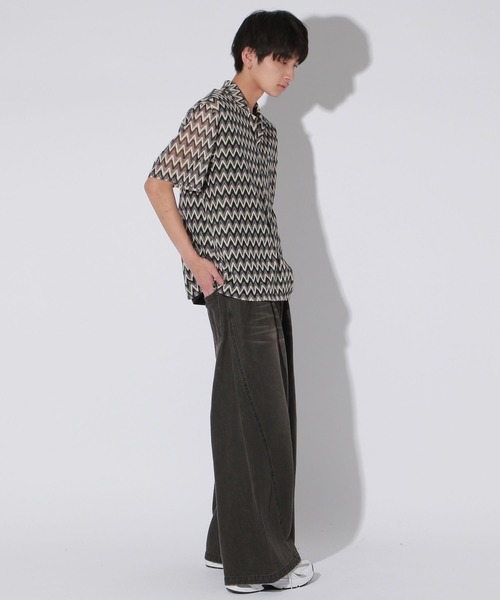 【セール】【UNISEX】エスニックレースロゴシャツ（シャツ/ブラウス）｜Anui（アニュイ）