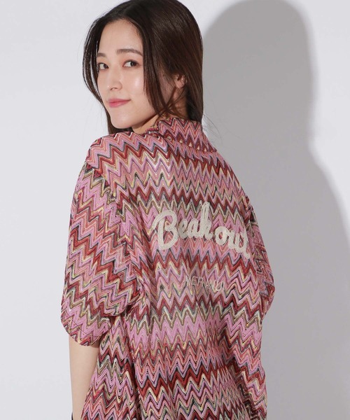 【セール】【UNISEX】エスニックレースロゴシャツ（シャツ/ブラウス）｜Anui（アニュイ）