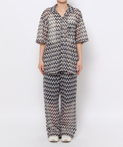 【セール】【UNISEX】エスニックレースロゴシャツ（シャツ/ブラウス）｜Anui（アニュイ）
