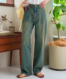 KOBE LETTUCE | 綿100%ハイウエストストレートワイドデニムパンツ(デニムパンツ)