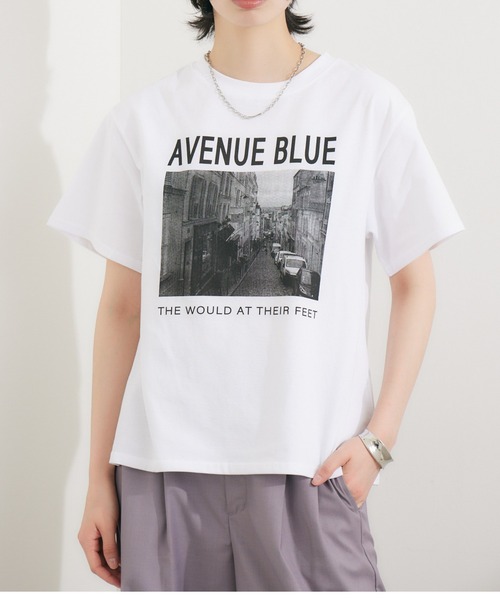 SUGAR ROSE（シュガーローズ）の「SUGAR ROSE AVENUETシャツ（Tシャツ/カットソー・レディース・ホワイト/チャコールグレー/カーキ・FREE）」の2枚目の写真