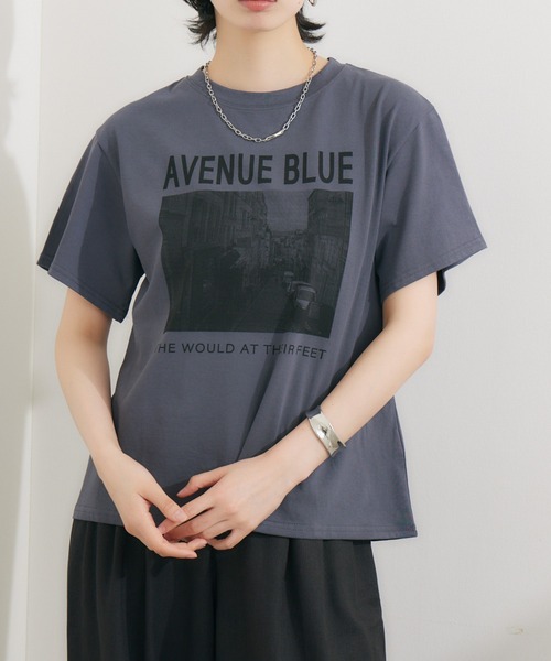 SUGAR ROSE（シュガーローズ）の「SUGAR ROSE AVENUETシャツ（Tシャツ/カットソー・レディース・ホワイト/チャコールグレー/カーキ・FREE）」の3枚目の写真