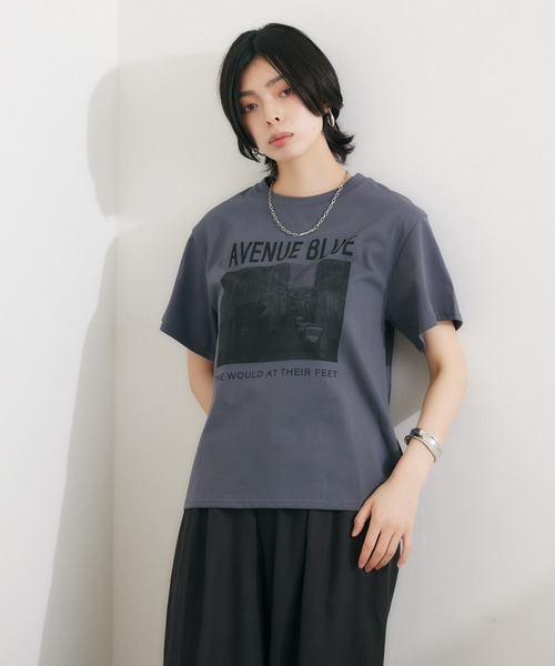 SUGAR ROSE（シュガーローズ）の「SUGAR ROSE AVENUETシャツ（Tシャツ/カットソー・レディース・ホワイト/チャコールグレー/カーキ・FREE）」の12枚目の写真