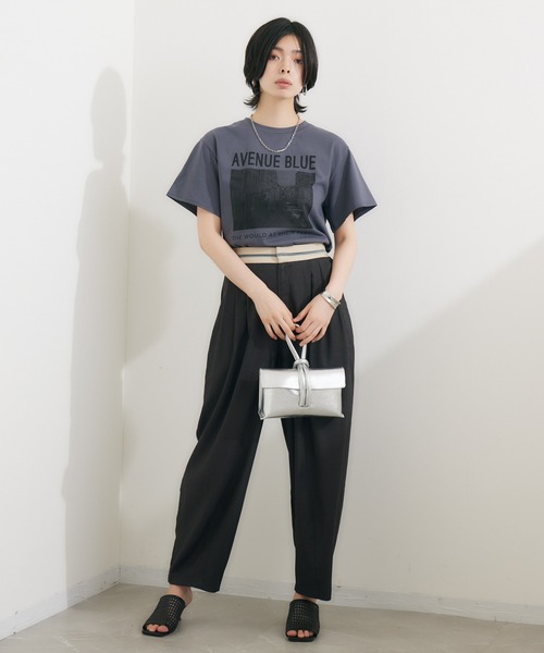 SUGAR ROSE（シュガーローズ）の「SUGAR ROSE AVENUETシャツ（Tシャツ/カットソー・レディース・ホワイト/チャコールグレー/カーキ・FREE）」の9枚目の写真