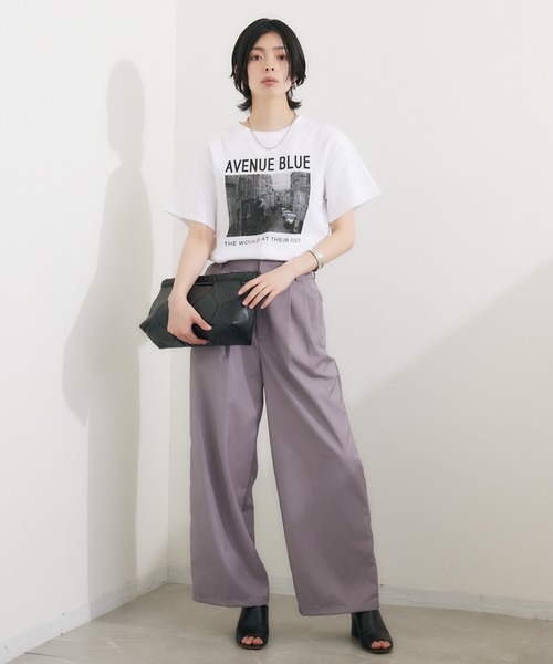 SUGAR ROSE（シュガーローズ）の「SUGAR ROSE AVENUETシャツ（Tシャツ/カットソー・レディース・ホワイト/チャコールグレー/カーキ・FREE）」の6枚目の写真