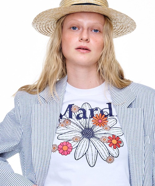 ★MARDI MERCREDI★CROPPED TSHIRT FLOWERMARDI BLOSSOM★ CROPPED TSHIRT FLOWERMARDI BLOSSOM_WHITE NAVY - MARDI MERCREDI