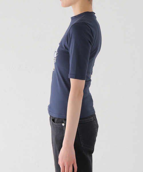 EDIT. FOR LULU（エディットフォールル）の「【YUHAN WANG/ユハン ワン】sailboats printed top（Tシャツ/カットソー・レディース・ネイビー・SMALL）」の4枚目の写真