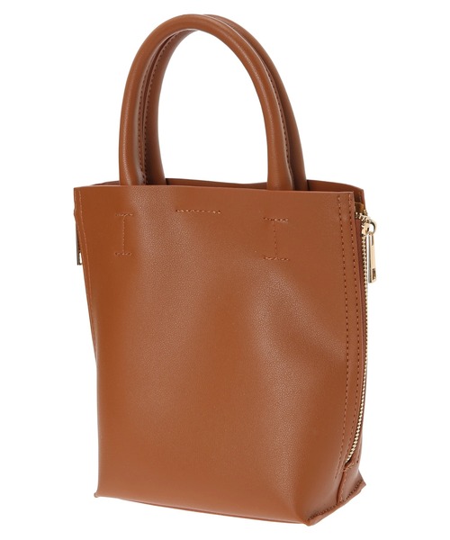 AMERICAN HOLIC(アメリカンホリック)の「サイドZIP2WAY合皮ミニBAG(エコバッグ/サブバッグ・レディース・キャメル/ブラック・FREE)」の9枚目の写真