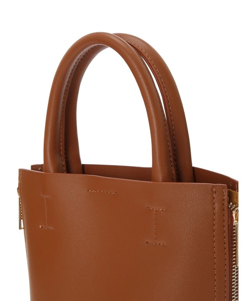 AMERICAN HOLIC(アメリカンホリック)の「サイドZIP2WAY合皮ミニBAG(エコバッグ/サブバッグ・レディース・キャメル/ブラック・FREE)」の11枚目の写真