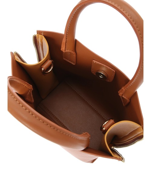 AMERICAN HOLIC(アメリカンホリック)の「サイドZIP2WAY合皮ミニBAG(エコバッグ/サブバッグ・レディース・キャメル/ブラック・FREE)」の14枚目の写真