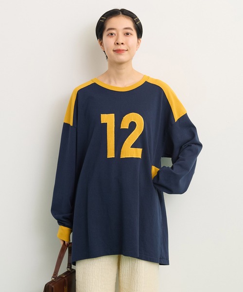 【セール】ナンバーワッペン 2トーンTシャツ(Tシャツ/カットソー)|CHILD WOMAN(チャイルドウーマン)
