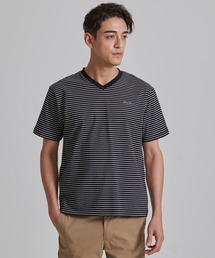 ランダムボーダー 半袖VネックTシャツ