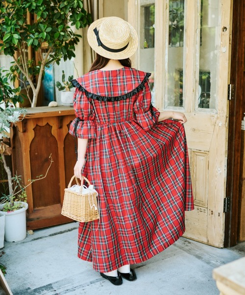 【新品未使用】arla kiely*Ruby rivet ビッグ襟 ワンピース ビッグカラーワンピース【残りわずか】 | ALL ITEM | OBLI