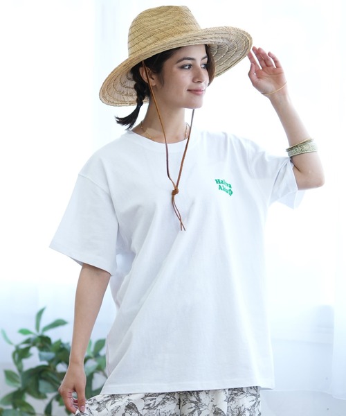 ムラサキスポーツ(ムラサキスポーツ)の「ALOHA PEOPLE/アロハピープル 半袖 Tシャツ バックプリント KEEP ON SURF MOAP24SL011(Tシャツ/カットソー・レディース・ホワイト×ブルー/ホワイト×グリーン・L/M)」の4枚目の写真