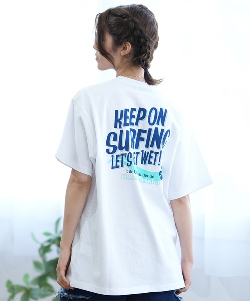 ムラサキスポーツ(ムラサキスポーツ)の「ALOHA PEOPLE/アロハピープル 半袖 Tシャツ バックプリント KEEP ON SURF MOAP24SL011(Tシャツ/カットソー・レディース・ホワイト×ブルー/ホワイト×グリーン・L/M)」の13枚目の写真