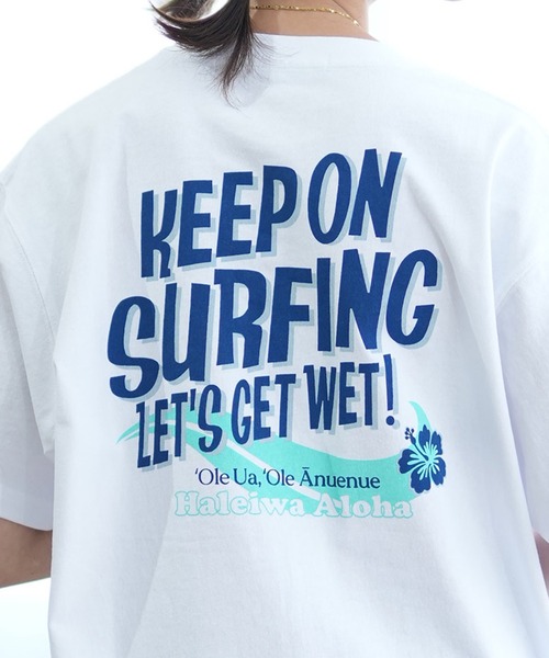 ムラサキスポーツ(ムラサキスポーツ)の「ALOHA PEOPLE/アロハピープル 半袖 Tシャツ バックプリント KEEP ON SURF MOAP24SL011(Tシャツ/カットソー・レディース・ホワイト×ブルー/ホワイト×グリーン・L/M)」の19枚目の写真