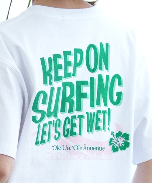 ムラサキスポーツ(ムラサキスポーツ)の「ALOHA PEOPLE/アロハピープル 半袖 Tシャツ バックプリント KEEP ON SURF MOAP24SL011(Tシャツ/カットソー・レディース・ホワイト×ブルー/ホワイト×グリーン・L/M)」の11枚目の写真