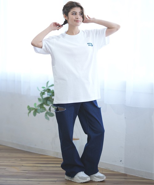 ムラサキスポーツ(ムラサキスポーツ)の「ALOHA PEOPLE/アロハピープル 半袖 Tシャツ バックプリント KEEP ON SURF MOAP24SL011(Tシャツ/カットソー・レディース・ホワイト×ブルー/ホワイト×グリーン・L/M)」の14枚目の写真