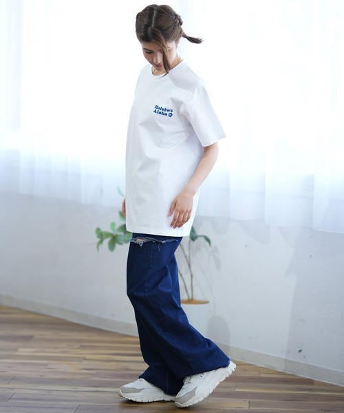 ムラサキスポーツ(ムラサキスポーツ)の「ALOHA PEOPLE/アロハピープル 半袖 Tシャツ バックプリント KEEP ON SURF MOAP24SL011(Tシャツ/カットソー・レディース・ホワイト×ブルー/ホワイト×グリーン・L/M)」の15枚目の写真