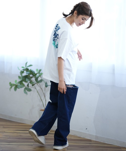 ムラサキスポーツ(ムラサキスポーツ)の「ALOHA PEOPLE/アロハピープル 半袖 Tシャツ バックプリント KEEP ON SURF MOAP24SL011(Tシャツ/カットソー・レディース・ホワイト×ブルー/ホワイト×グリーン・L/M)」の17枚目の写真