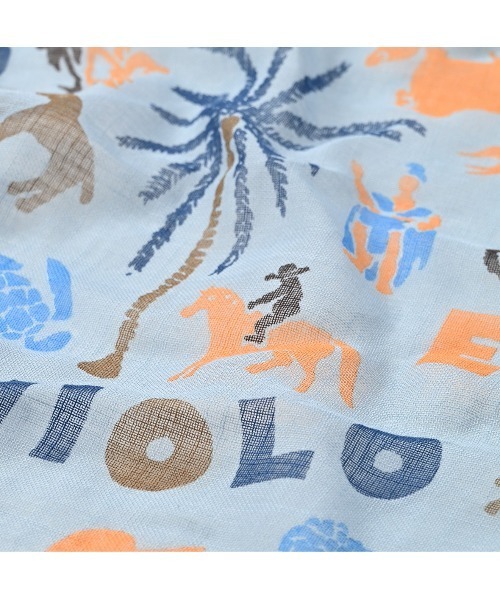 45R（フォーティファイブアール）の「ガーゼのパニオロバンダナ（ストール/ショール・レディース・ブラウン系その他/ピンク系その他/サックスブルー系/ブルー系その他/オレンジ系その他・FREE）」の8枚目の写真