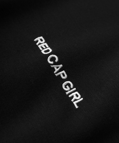 Red Cap Girl（レッドキャプガール）の「【Red Cap Girl／レッドキャップガール】ワンポイント刺繍＆バックBIGガールイラストデザイン ポンチ半袖ハーフジップ/ビッグシルエット/接触冷感（ポロシャツ・メンズ・ホワイト/ブラック/サックスブルー・M/L）」の12枚目の写真