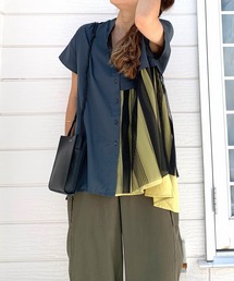 Q | チュール切替ブラウス(シャツ/ブラウス)