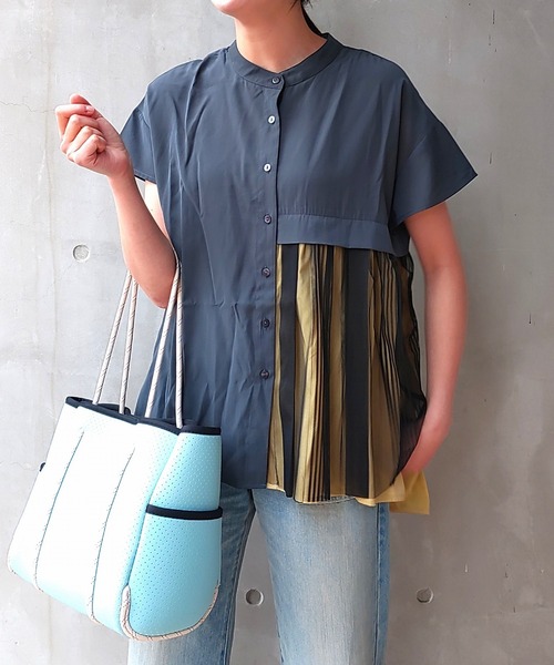 Q(キュー)の「チュール切替ブラウス(シャツ/ブラウス・レディース・ブラック/ホワイト/ホワイト系その他/チャコールグレー・MEDIUM)」の20枚目の写真