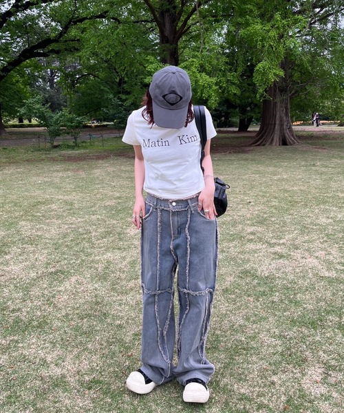 shesame(シーセム)の「フリンジ加工デニム(デニムパンツ・レディース・インディゴブルー・MEDIUM/LARGE)」の9枚目の写真