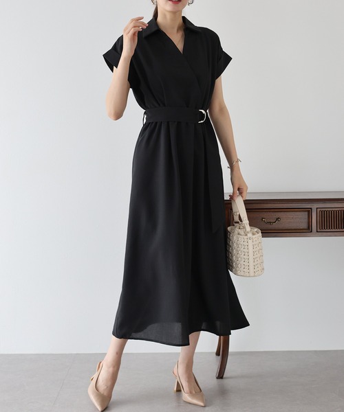 BLUEEAST（ブルーイースト）の「《お気に入り1.6万人突破！》カシュクールシャツワンピース（ワンピース・レディース・ネイビー/モカ/サックスブルー/ブラック/ブラック系/ネイビー系/チャコールグレー・MEDIUM）」の11枚目の写真