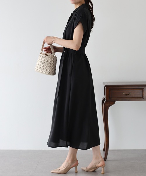 BLUEEAST（ブルーイースト）の「《お気に入り1.6万人突破！》カシュクールシャツワンピース（ワンピース・レディース・ネイビー/モカ/サックスブルー/ブラック/ブラック系/ネイビー系/チャコールグレー・MEDIUM）」の12枚目の写真