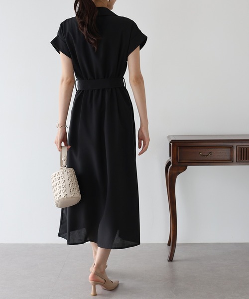 BLUEEAST（ブルーイースト）の「《お気に入り1.6万人突破！》カシュクールシャツワンピース（ワンピース・レディース・ネイビー/モカ/サックスブルー/ブラック/ブラック系/ネイビー系/チャコールグレー・MEDIUM）」の13枚目の写真