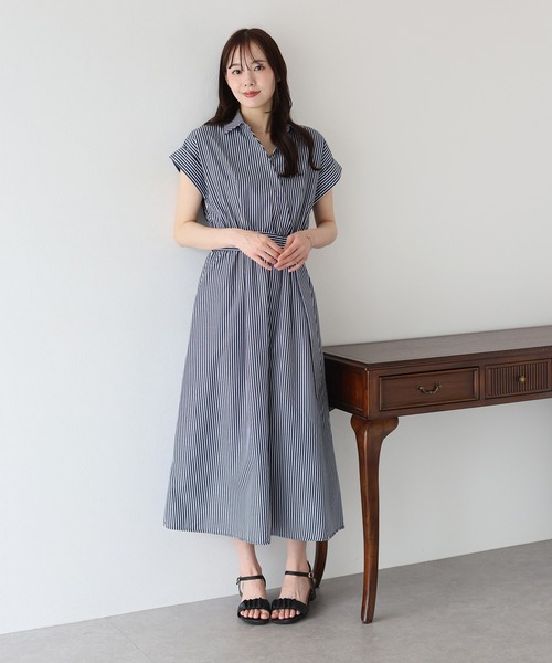 BLUEEAST（ブルーイースト）の「《お気に入り1.6万人突破！》カシュクールシャツワンピース（ワンピース・レディース・ネイビー/モカ/サックスブルー/ブラック/ブラック系/ネイビー系/チャコールグレー・MEDIUM）」の16枚目の写真