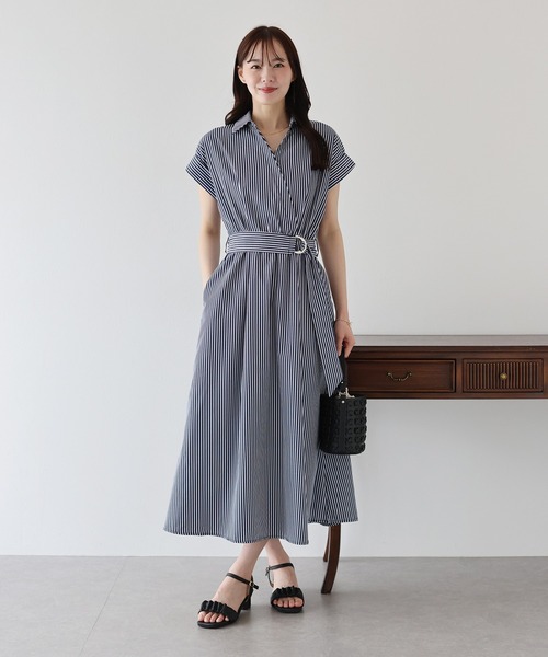 BLUEEAST（ブルーイースト）の「《お気に入り1.6万人突破！》カシュクールシャツワンピース（ワンピース・レディース・ネイビー/モカ/サックスブルー/ブラック/ブラック系/ネイビー系/チャコールグレー・MEDIUM）」の18枚目の写真