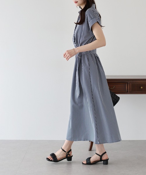 BLUEEAST（ブルーイースト）の「《お気に入り1.6万人突破！》カシュクールシャツワンピース（ワンピース・レディース・ネイビー/モカ/サックスブルー/ブラック/ブラック系/ネイビー系/チャコールグレー・MEDIUM）」の19枚目の写真