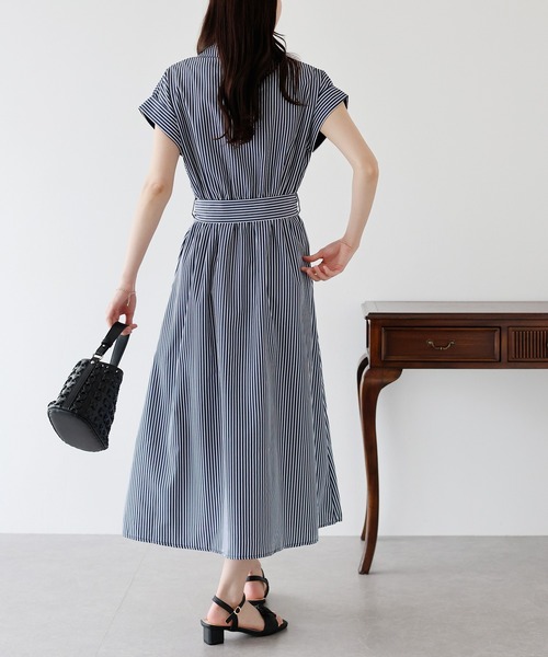 BLUEEAST（ブルーイースト）の「《お気に入り1.6万人突破！》カシュクールシャツワンピース（ワンピース・レディース・ネイビー/モカ/サックスブルー/ブラック/ブラック系/ネイビー系/チャコールグレー・MEDIUM）」の20枚目の写真