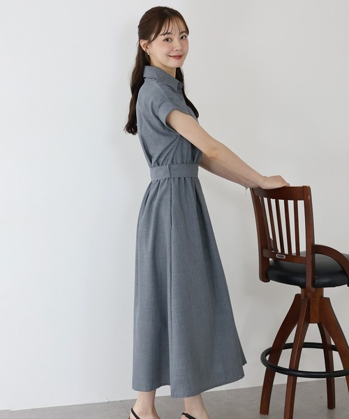 BLUEEAST（ブルーイースト）の「《お気に入り1.6万人突破！》カシュクールシャツワンピース（ワンピース・レディース・ネイビー/モカ/サックスブルー/ブラック/ブラック系/ネイビー系/チャコールグレー・MEDIUM）」の22枚目の写真