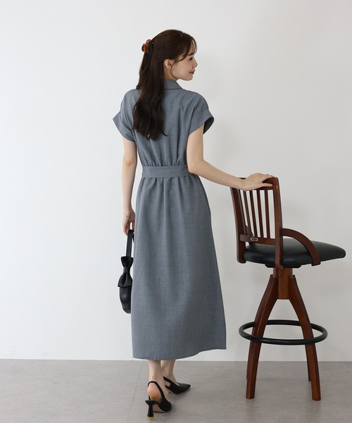 【新品・未使用】マイストラーダ　カシュクールシャツワンピース Mystrada ストライプ カシュクールシャツワンピース 泉里香