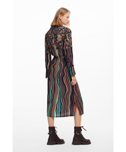 Desigual(デシグアル)の「カスケードプラントのミディドレス(ワンピース・レディース・マルチ・L/M/S/XS/XL)」の2枚目の写真